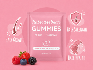 Haircarebear Gummies 7s product photography