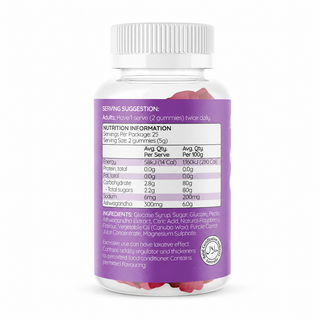 Haircarebear Chillout Gummies 60s nutrition information panel