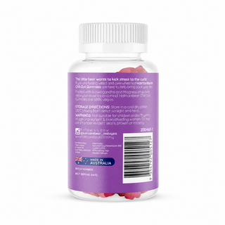 Haircarebear Chillout Gummies 60s side panel with supplement facts