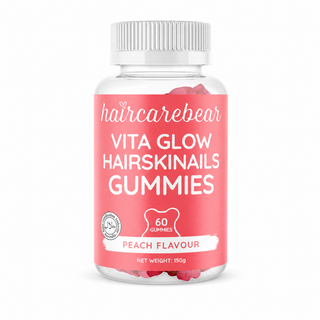 Haircarebear Vita Glow Hair Skin Nails Gummies 60s front of pack label