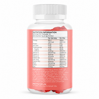 Haircarebear Women's Multi Gummies 60s nutrition information panel